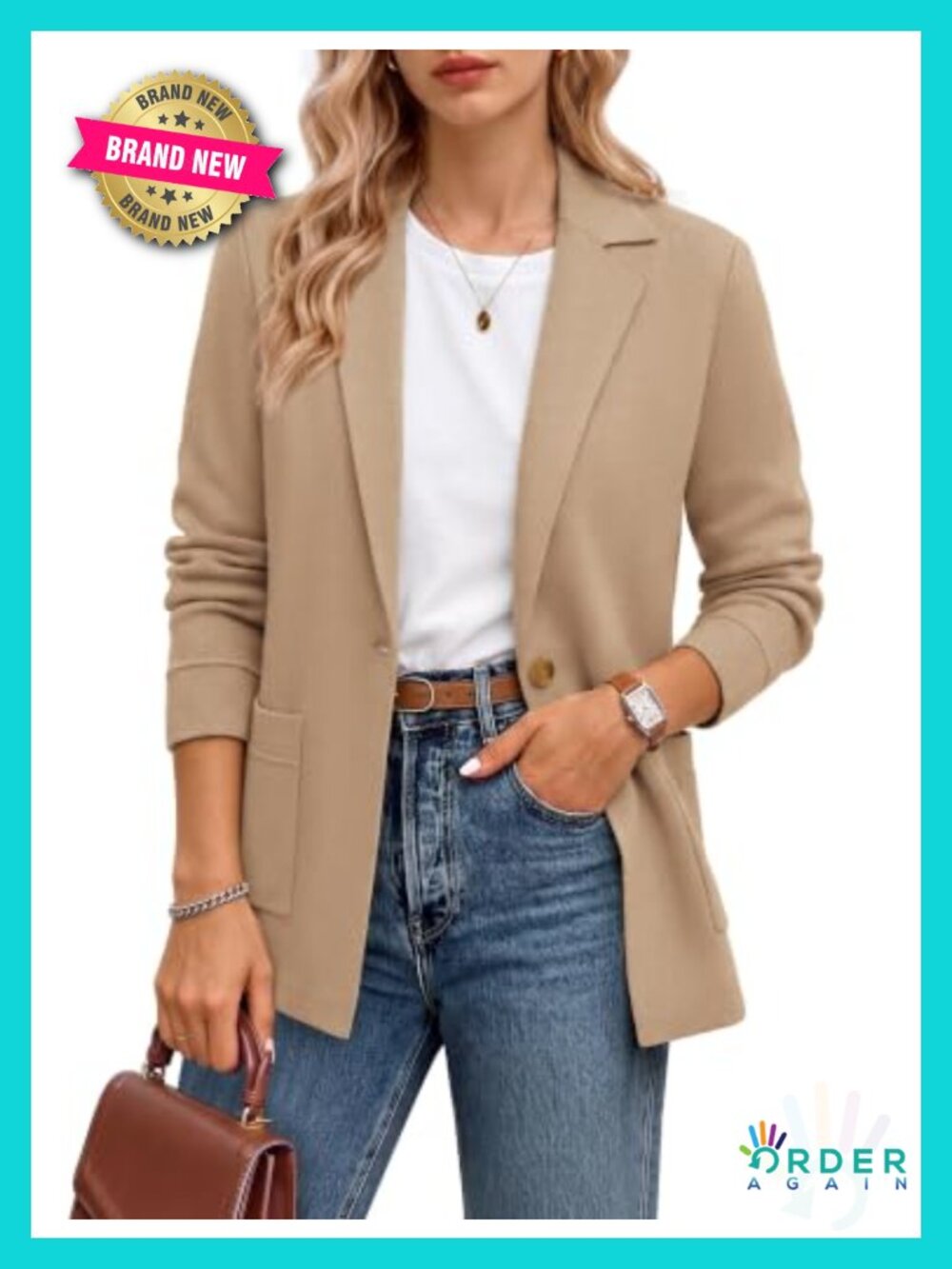 Wool Blend Sweater Blazer Notched Lapel Single Button Business Casual